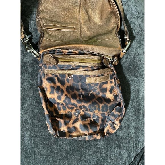 Vintage B. Makowsky leather MCM Grunge, Boho Bronze Shoulder Bag - A73885 - Picture 5 of 9